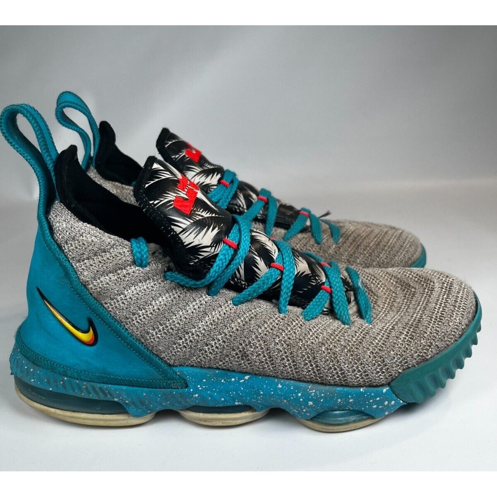 Nike Lebron XVI 16 GS "South Beach" Light Bone Tour‎ Yellow Size 3.5Y